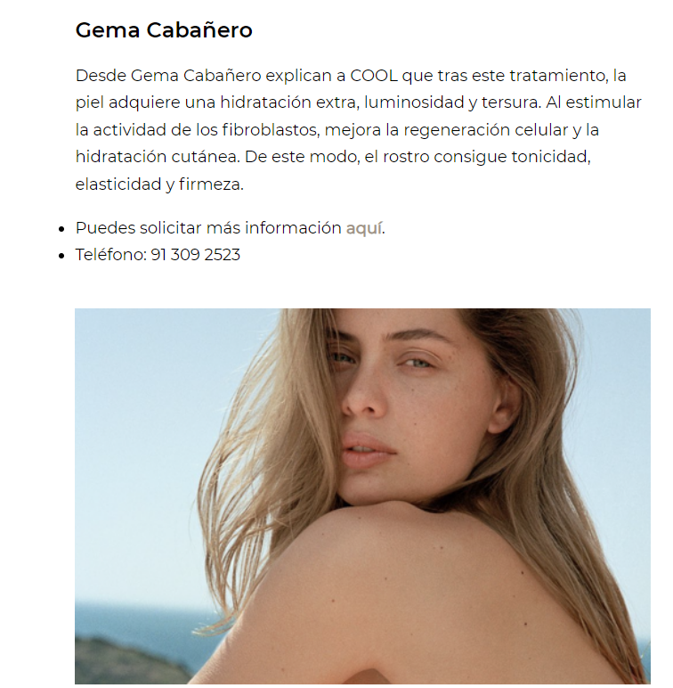 Screenshot 6 Tratamientos faciales con Vitaminas en Gema Cabañero, en Cool Lifestyle Madrid