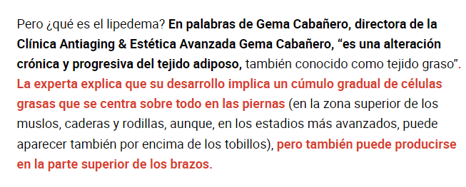 Screenshot ¿Qué es el lipedema? Te lo explicamos desde Gema Cabañero, en Vanitatis Madrid